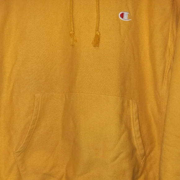 Columbia Vintage Reverse Weave Gold Hoodie large 80's 90's retro sweater LOT F10 - Picture 3 of 6